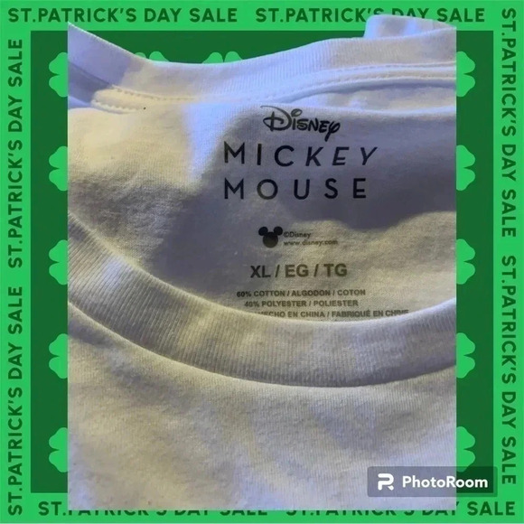 Disney Mickey Mouse Graphic Men’s Short Sleeve White T-Shirt Size XL - Picture 3 of 4